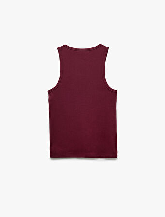 Bisiklet Yaka Slim Fit Kolsuz Fitilli Basic Atlet