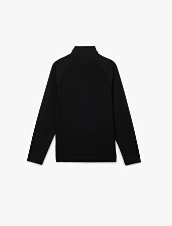 Uzun Reglan Kollu Dik Yaka Yarım Fermuarlı Spor Sweatshirt