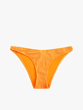 Asimetrik Bel Detaylı Dokulu Brazilian Bikini Altı