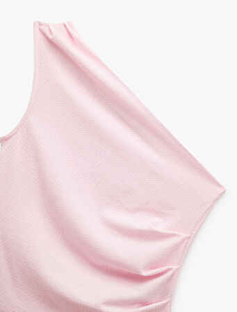 Asimetrik Drape Detaylı Tek Omuz Bluz