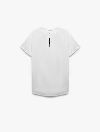 Kısa Kollu Bisiklet Yaka Reglan Kol Arkası Baskılı Slim Fit Spor Tişört
