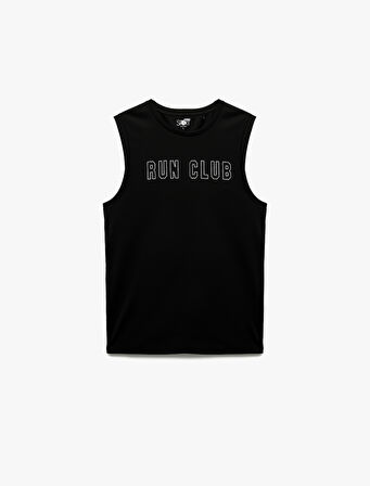 Bisiklet Yaka Baskılı Kolsuz Spor Atlet