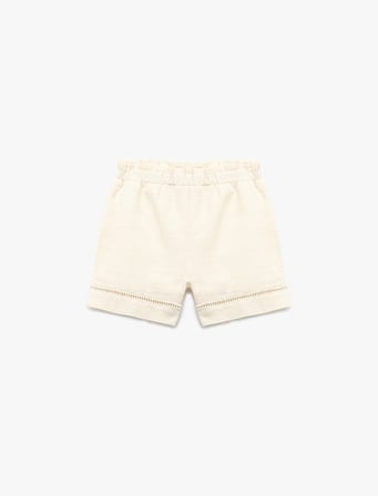 Pamuklu Beli Lastikli Mini Şort
