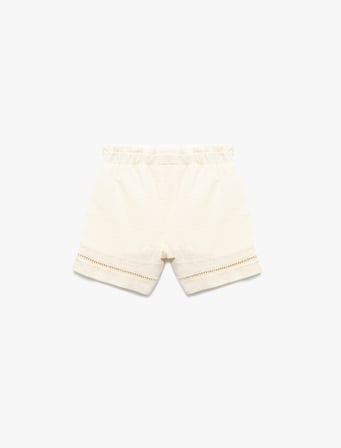 Pamuklu Beli Lastikli Mini Şort