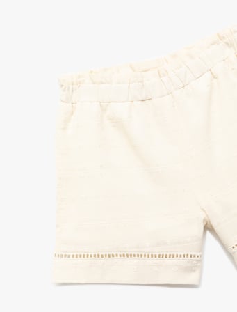 Pamuklu Beli Lastikli Mini Şort