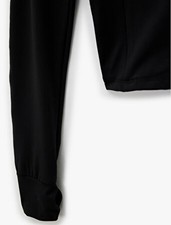 Slim Fit Uzun Kollu Fermuarlı Dik Yaka Spor Sweatshirt