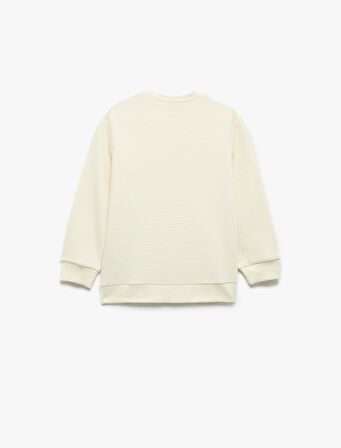 Pamuklu Uzun Kollu Bisiklet Yaka Basic Okul Sweatshirt