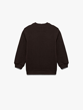 Pamuklu Uzun Kollu Bisiklet Yaka Basic Okul Sweatshirt