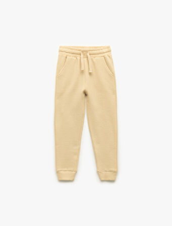 Pamuklu Şardonlu Cep Detaylı Basic Jogger Eşofman Altı