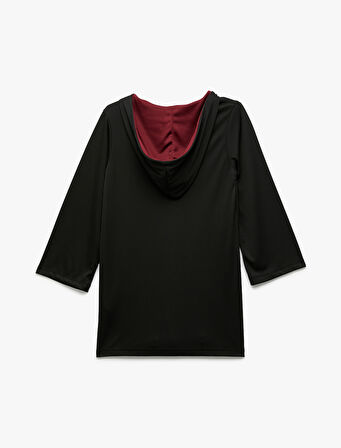 Harry Potter Kostüm Elbise Lisanslı Kapşonlu Baskı Detaylı Uzun Kollu