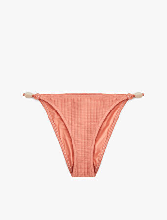 Boncuklu Dokulu İpli Slip Bikini Altı