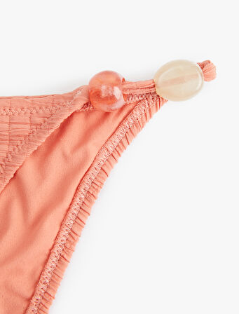 Boncuklu Dokulu İpli Slip Bikini Altı