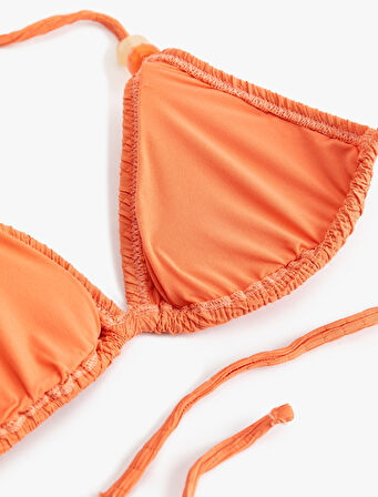 Dokulu Aksesuarlı Üçgen Bikini Üstü