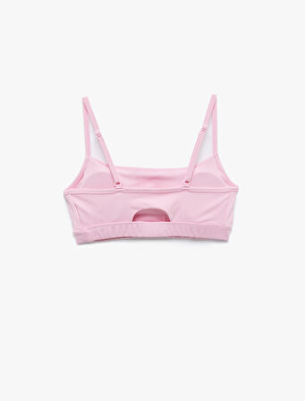 Askılı Arkası Pencere Detaylı Slim Fit Crop Sporcu Sütyeni