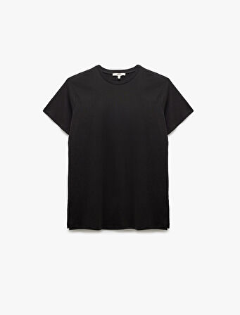 Regular Fit Pamuklu Kısa Kollu Bisiklet Yaka Basic Tişört