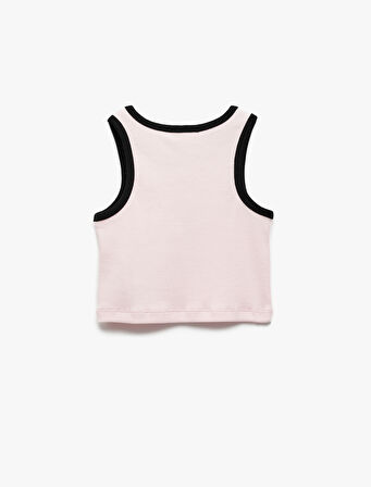 Bisiklet Yaka Kolsuz Baskılı Pamuklu Atlet