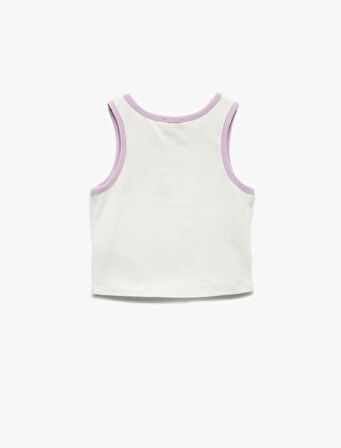 Köpek Baskılı Bisiklet Yaka Kolsuz Pamuklu Atlet