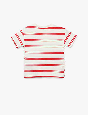 Pamuklu Kısa Kollu Baskılı Bisiklet Yaka Tişört