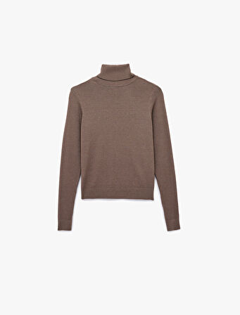 Uzun Kollu Balıkçı Yaka Triko Kazak