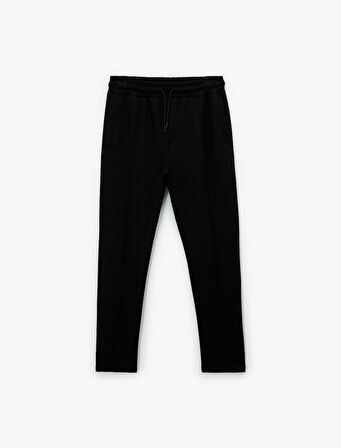 Viskon Cep Detaylı Beli Bağcıklı Spor Eşofman Altı