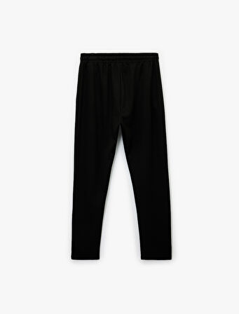 Viskon Cep Detaylı Beli Bağcıklı Spor Eşofman Altı