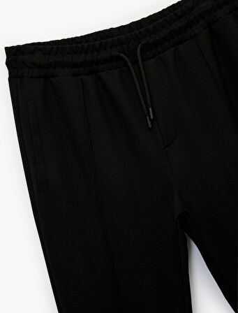 Viskon Cep Detaylı Beli Bağcıklı Spor Eşofman Altı