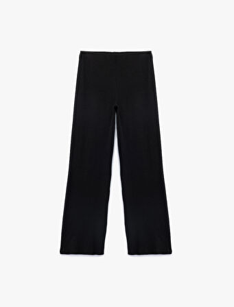 Kaşkorse Rahat Kalıp Ribanalı Geniş Paça Pantolon