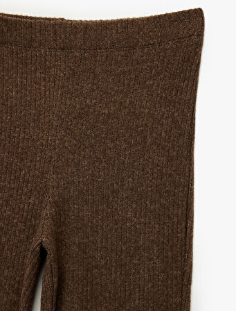 Kaşkorse Kumaş Viskon Karışımlı İspanyol Paça Yüksek Bel Pantolon