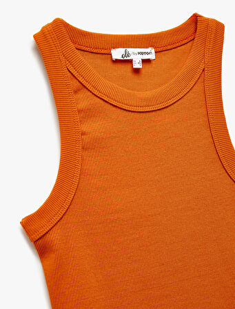 Pamuklu Dar Kesim Kaşkorse Kolsuz Basic Halter Yaka Atlet