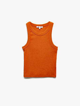Pamuklu Dar Kesim Kaşkorse Kolsuz Basic Halter Yaka Atlet