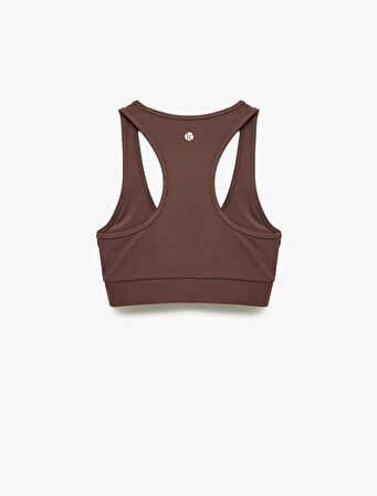 U Yaka Kolsuz Slim Fit Kaplı Sporcu Sütyeni