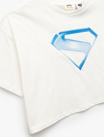 Pamuklu Lisanslı Superman Baskılı Kısa Kollu Tişört