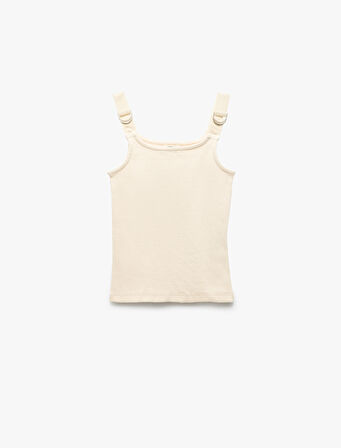 Ribanalı Pamuklu Toka Detaylı Askılı Atlet