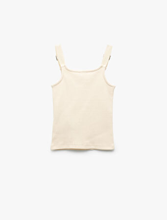 Ribanalı Pamuklu Toka Detaylı Askılı Atlet