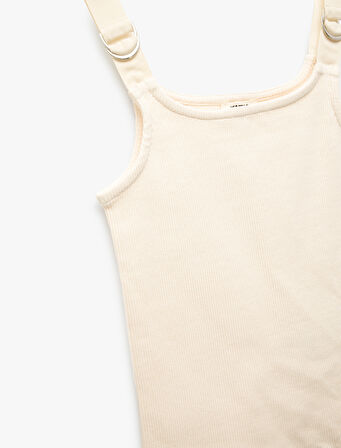 Ribanalı Pamuklu Toka Detaylı Askılı Atlet