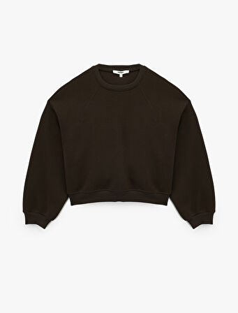 Regular Fit Üç İplik Uzun Kollu Bisiklet Yaka Basic Sweatshirt