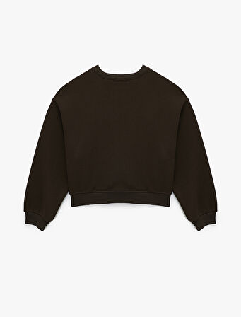 Regular Fit Üç İplik Uzun Kollu Bisiklet Yaka Basic Sweatshirt