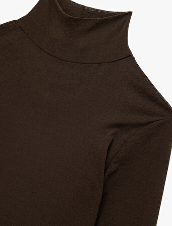 Slim Fit Balıkçı Yaka Uzun Kollu Tişört