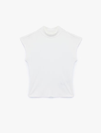 Kolsuz Pamuklu Dik Yaka Tişört