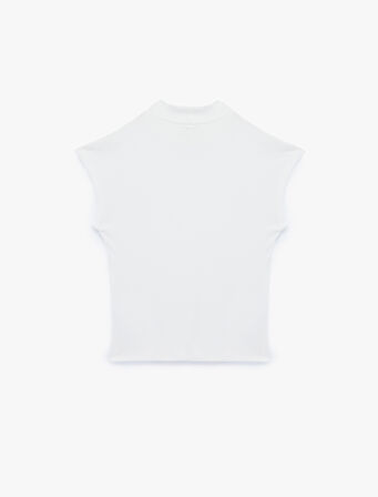 Kolsuz Pamuklu Dik Yaka Tişört