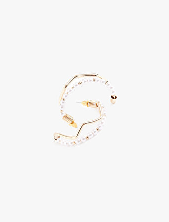 İncili Geometrik Halka Küpe