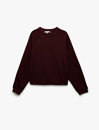 Üç İplik Şardonlu Dikiş Detaylı Bisiklet Yaka Oversize Sweatshirt