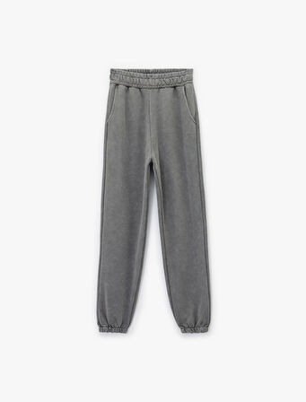 Şardonlu Cepli Beli Lastikli Yıkamalı Jogger Eşofman Altı