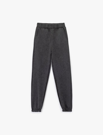 Şardonlu Cepli Beli Lastikli Yıkamalı Jogger Eşofman Altı