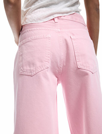 Bol Kalıp Geniş Paça Cepli Denim Pantolon - Loose Straight Fit Jean