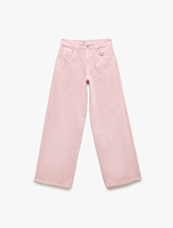 Bol Kalıp Geniş Paça Cepli Denim Pantolon - Loose Straight Fit Jean