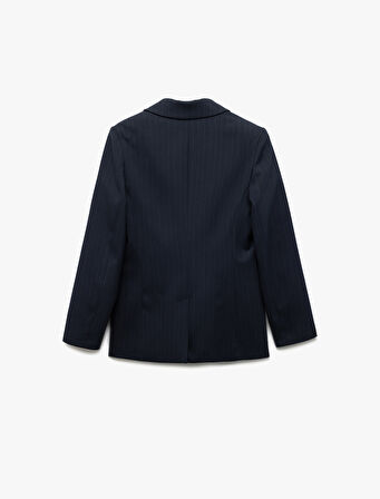 Cepli Uzun Kollu Kruvaze Blazer Ceket