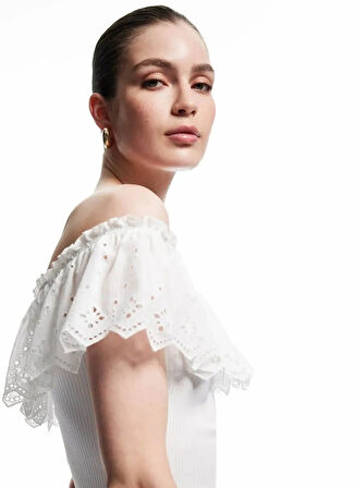 Koton Bebe Yaka Ekru Kadın Bluz 5SAK30056HT