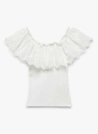 Koton Bebe Yaka Ekru Kadın Bluz 5SAK30056HT