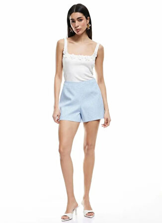 Koton X Sibil Çetinkaya Mavi Kadın Regular Fit Şort 5SAK40457PW